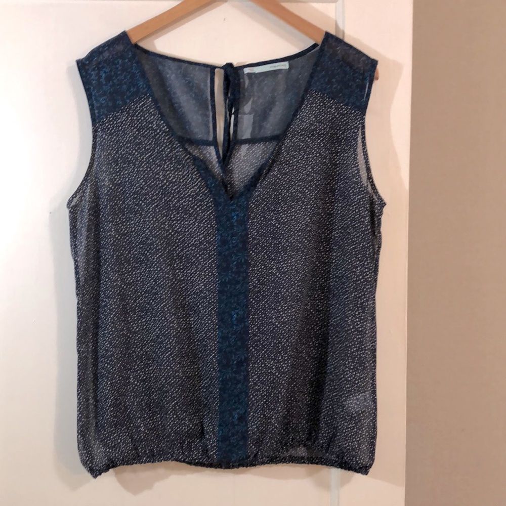 Maurices Sheer Navy Sleeveless Blouse
